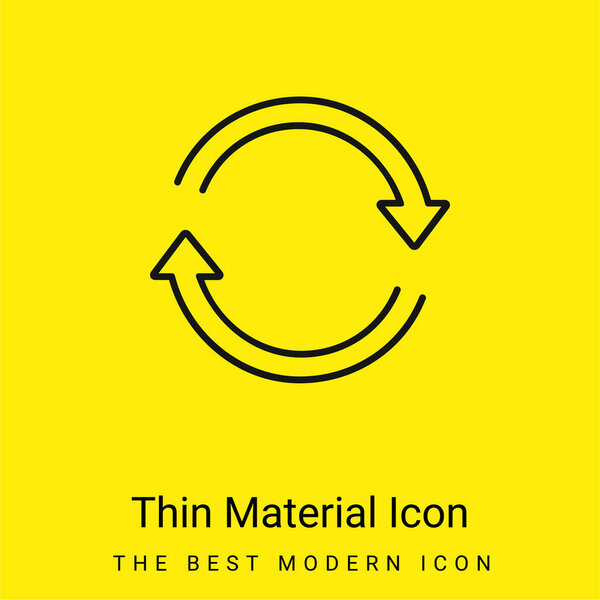 Arrows Ultrathin Circle In Clockwise Direction minimal bright yellow material icon