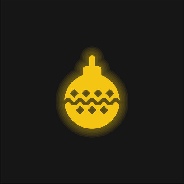 Bauble yellow glowing neon icon