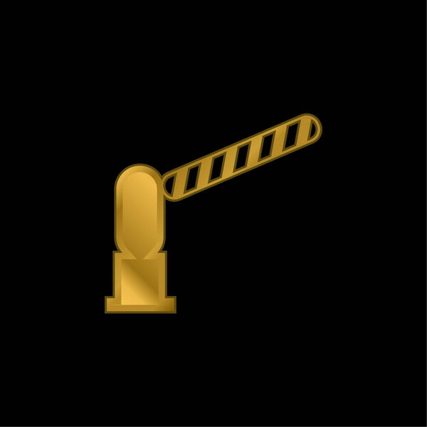 Barrier Open gold plated metalic icon or logo vector