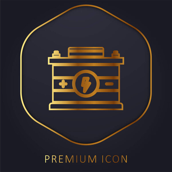 Battery golden line premium logo or icon