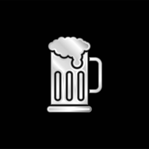 Beer silver plated metallic icon