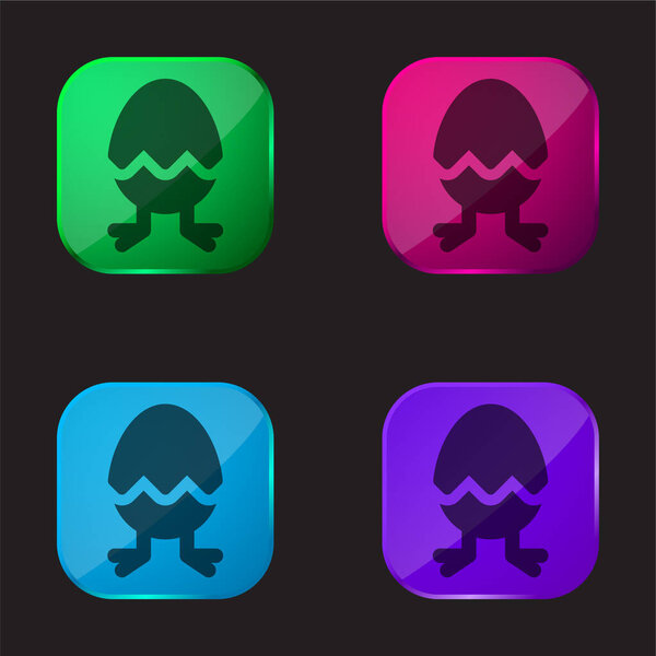 Birth four color glass button icon