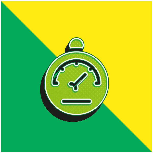 Barometer Green and yellow modern 3d vector icon logo