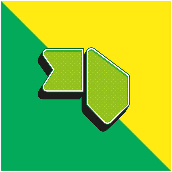 Bookmark Green and yellow modern 3d vector icon logo