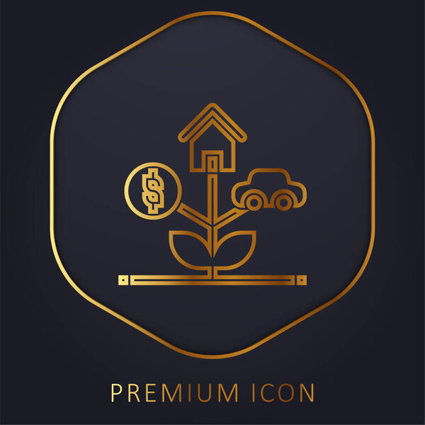 Assets golden line premium logo or icon