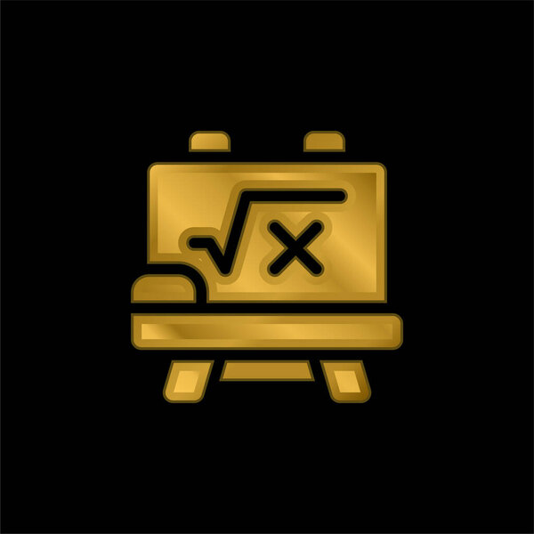 Металлическая икона или вектор логотипа доски из золота