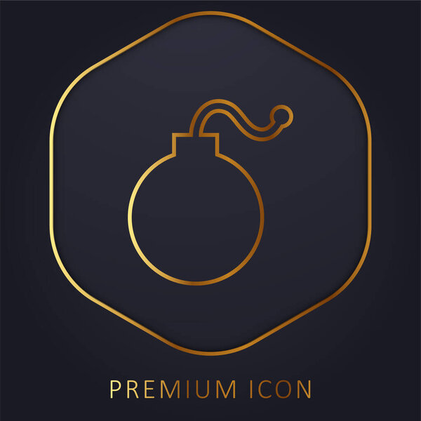Bomb golden line premium logo or icon