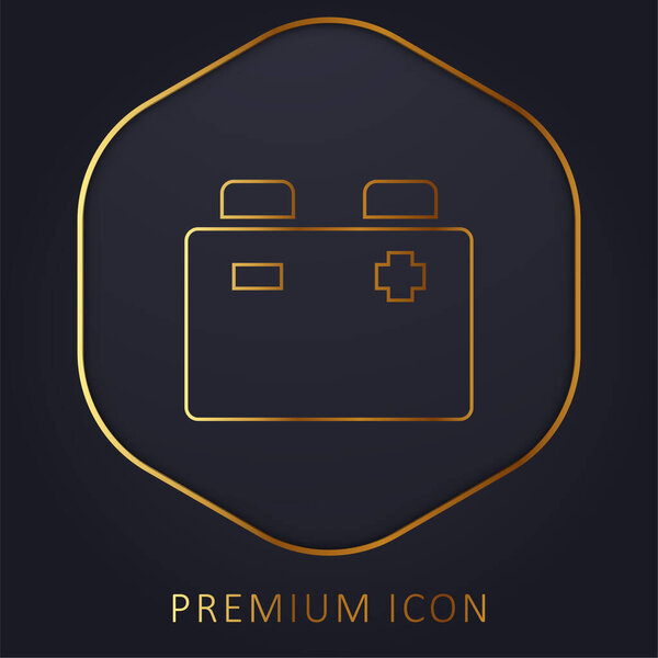 Батарея золотой линии премиум логотип или значок