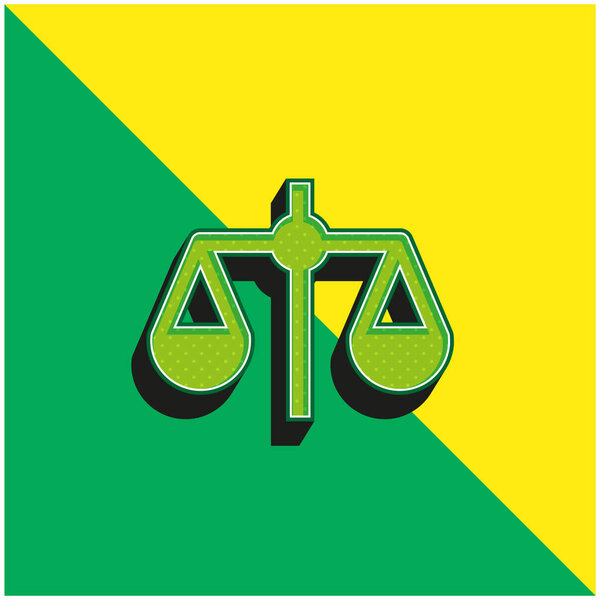 Зеленый и желтый современный трехмерный векторный логотип