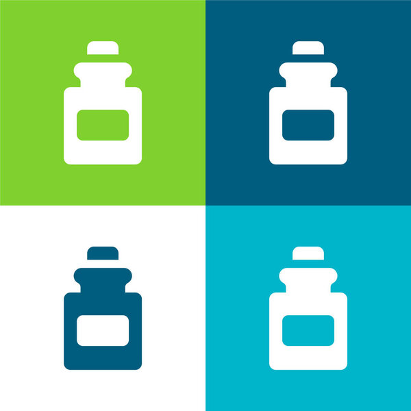 Четырехцветный набор значков Bule Flat