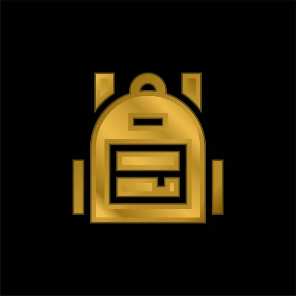 Рюкзак Золота Металева Іконка Або Вектор Логотипу — стоковий вектор