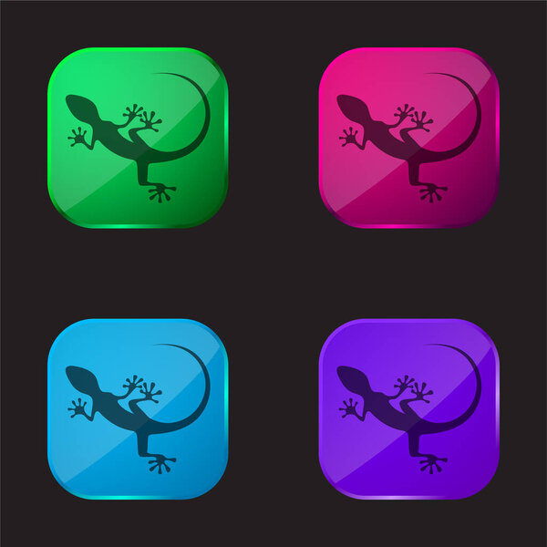 Кнопка четыре цвета животного стекла