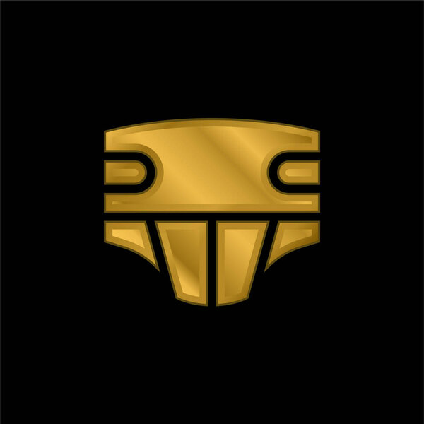 Adult Diapers gold plated metalic icon or logo vector