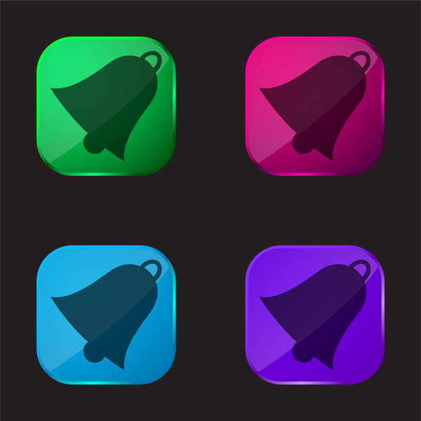Bell four color glass button icon