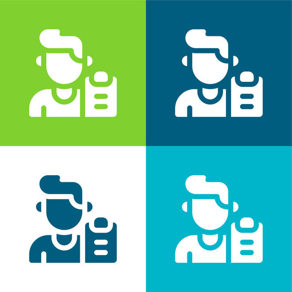 Boy Flat четыре цвета минимальный набор значков