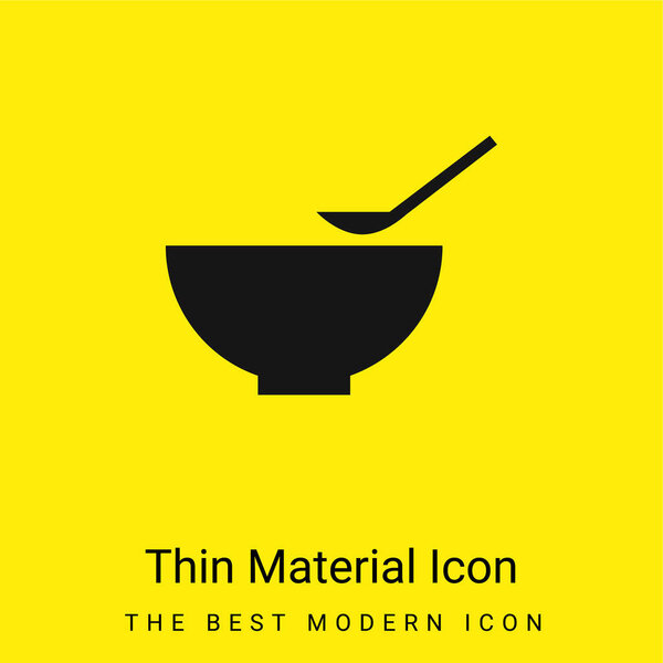 Bowl And Spoon minimal bright yellow material icon