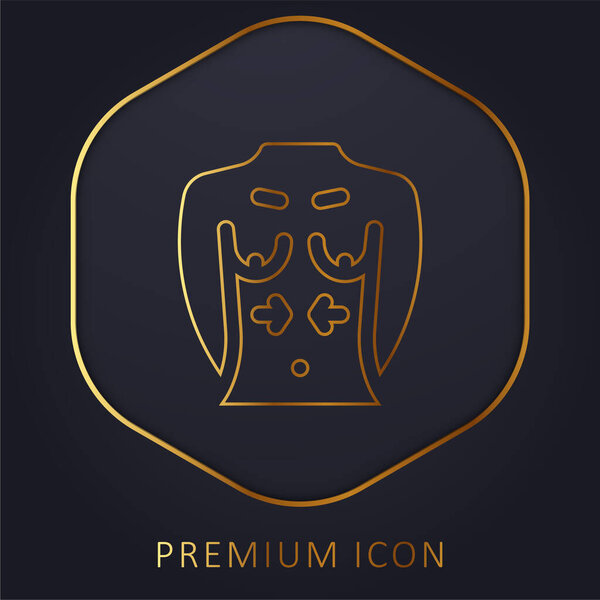 Breast golden line premium logo or icon