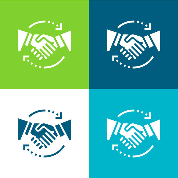 Agreement Flat four color minimal icon set