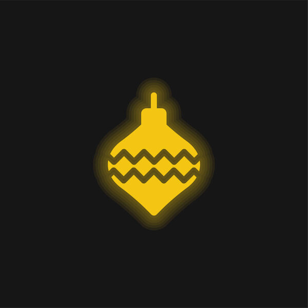 Bauble yellow glowing neon icon