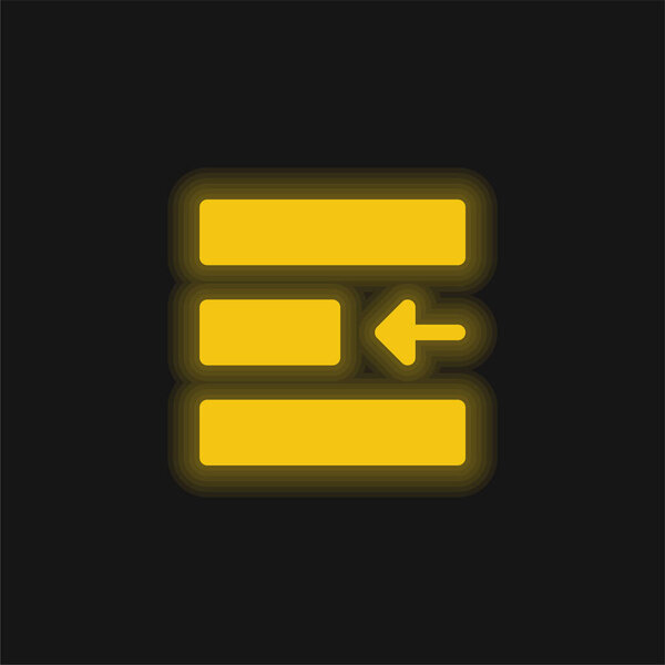 Выровнять жёлтый светящийся неоновый значок