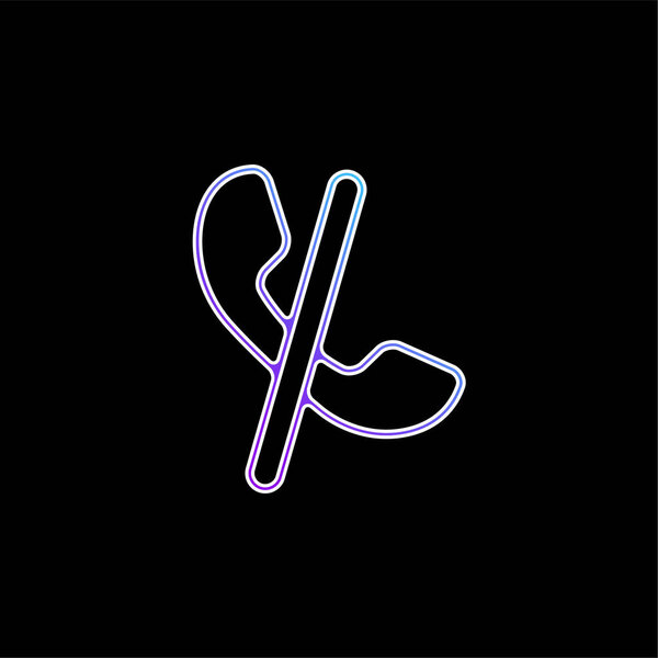 Auricular Blocked Call Sign With A Slash blue gradient vector icon
