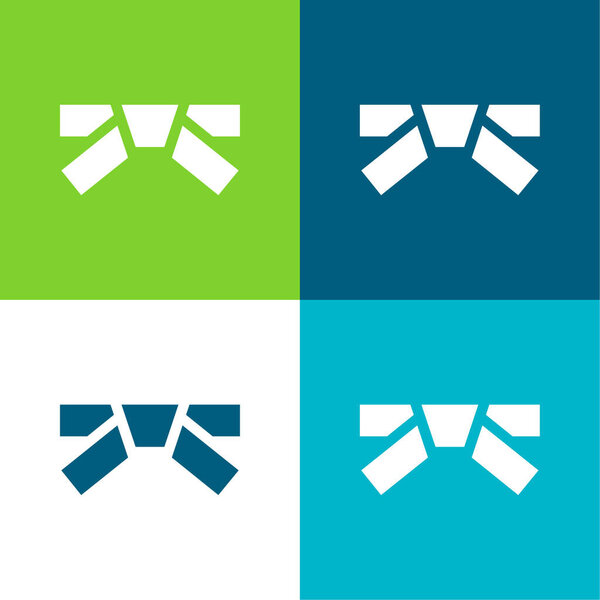 Belt Flat four color minimal icon set