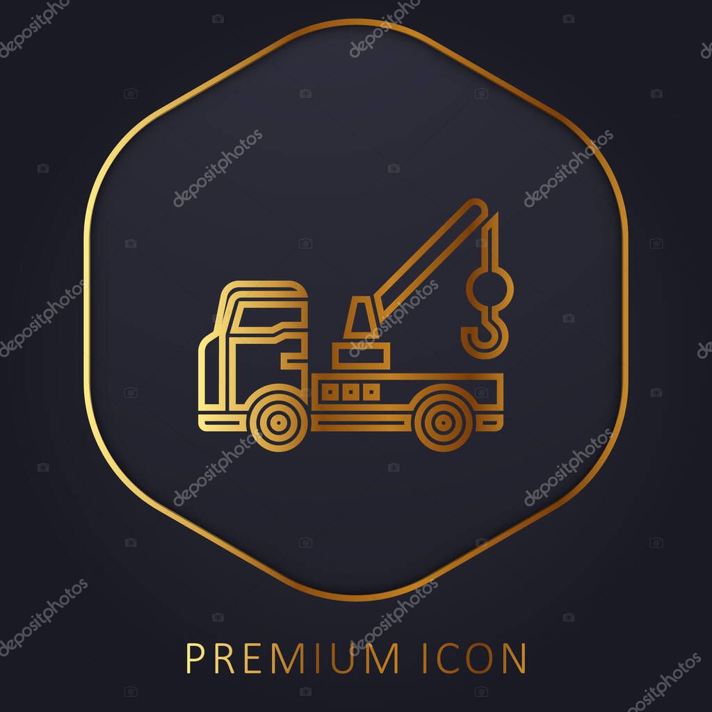 Breakdown golden line premium logo or icon