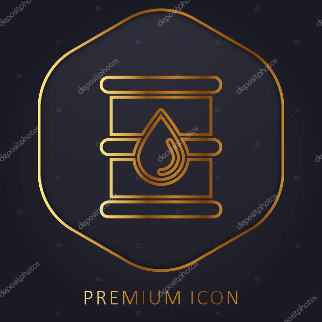 Barrel golden line premium logo or icon