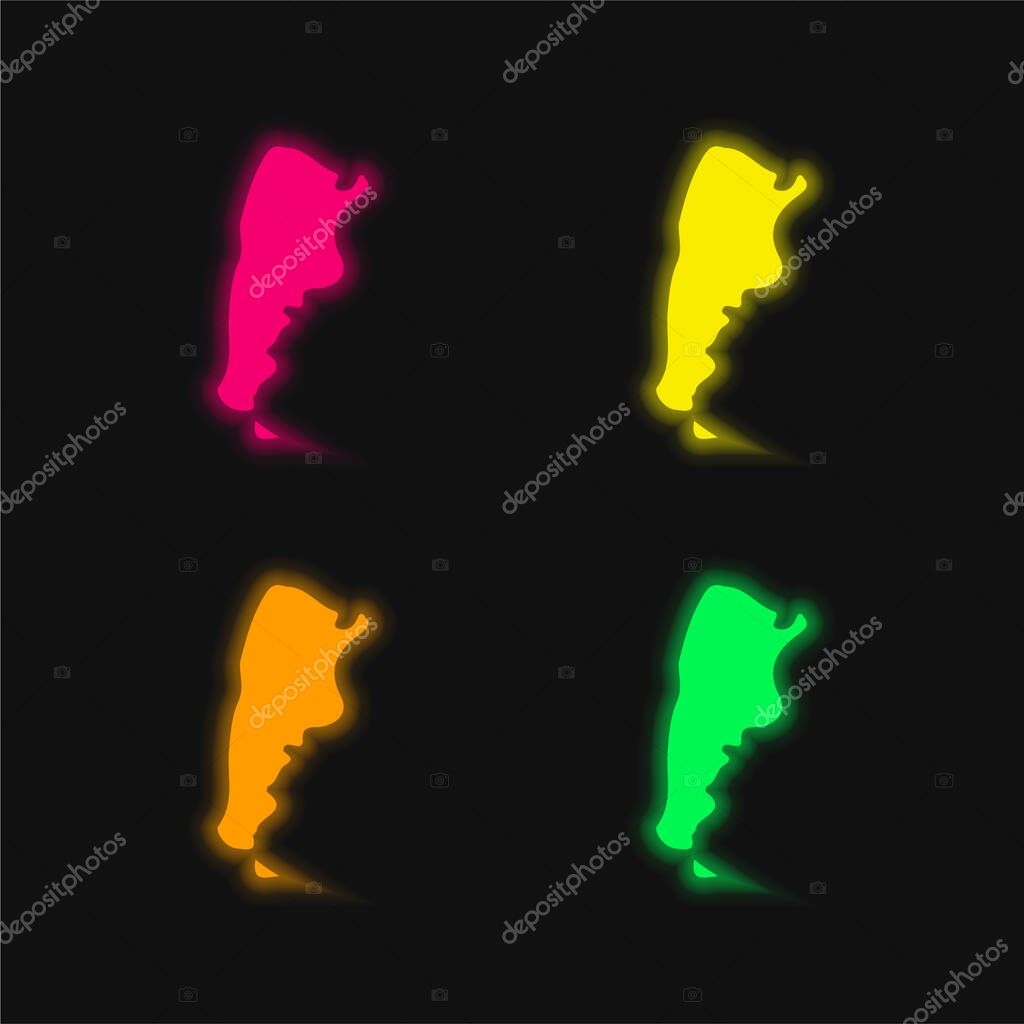 Argentina four color glowing neon vector icon
