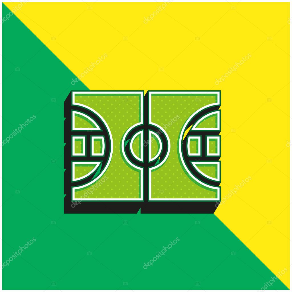 Basketball Green and yellow modern 3d vector icon logo