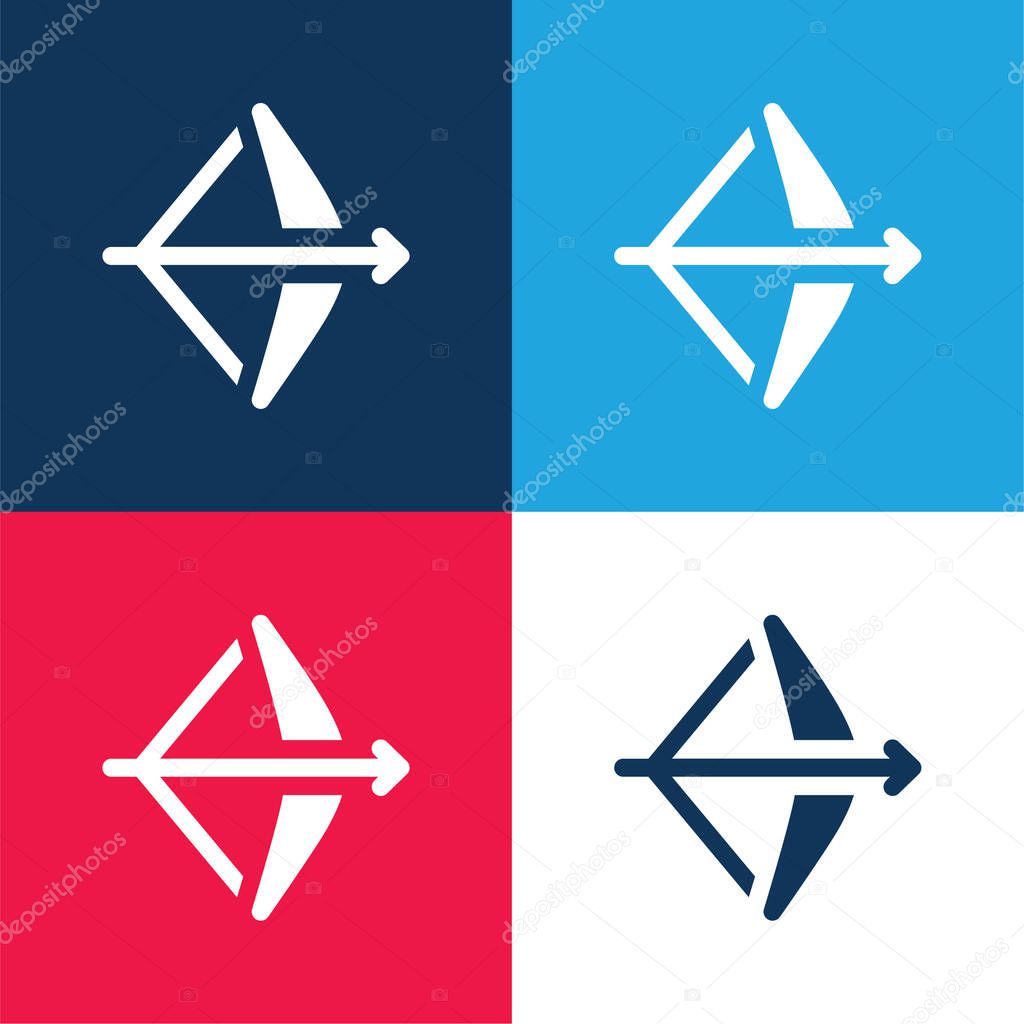 Bow blue and red four color minimal icon set