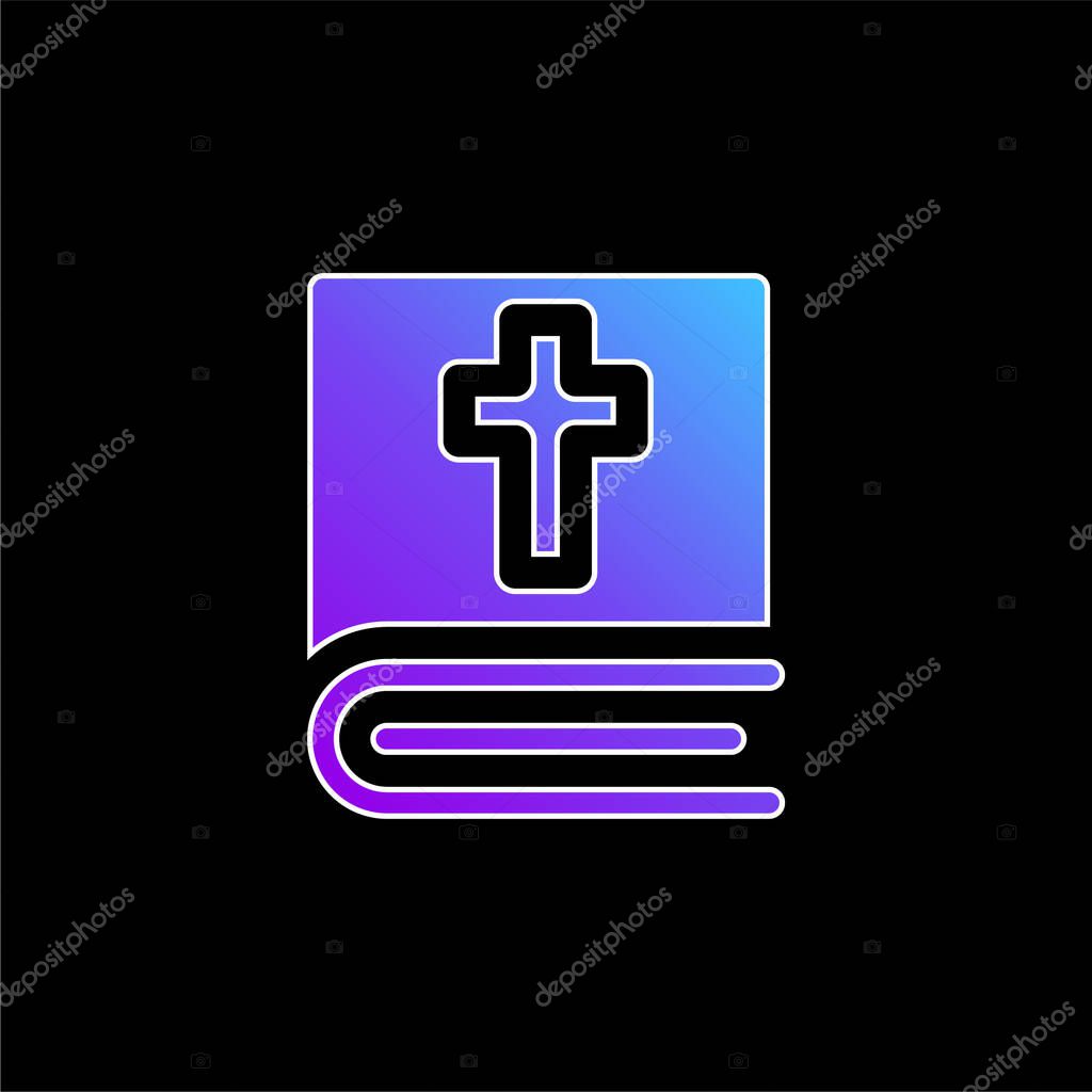 Bible blue gradient vector icon
