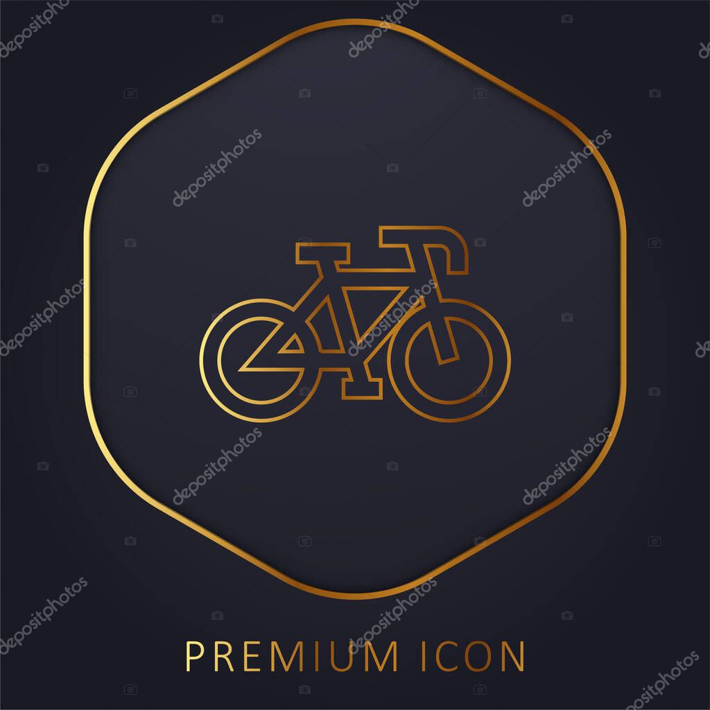 Bicycle golden line premium logo or icon