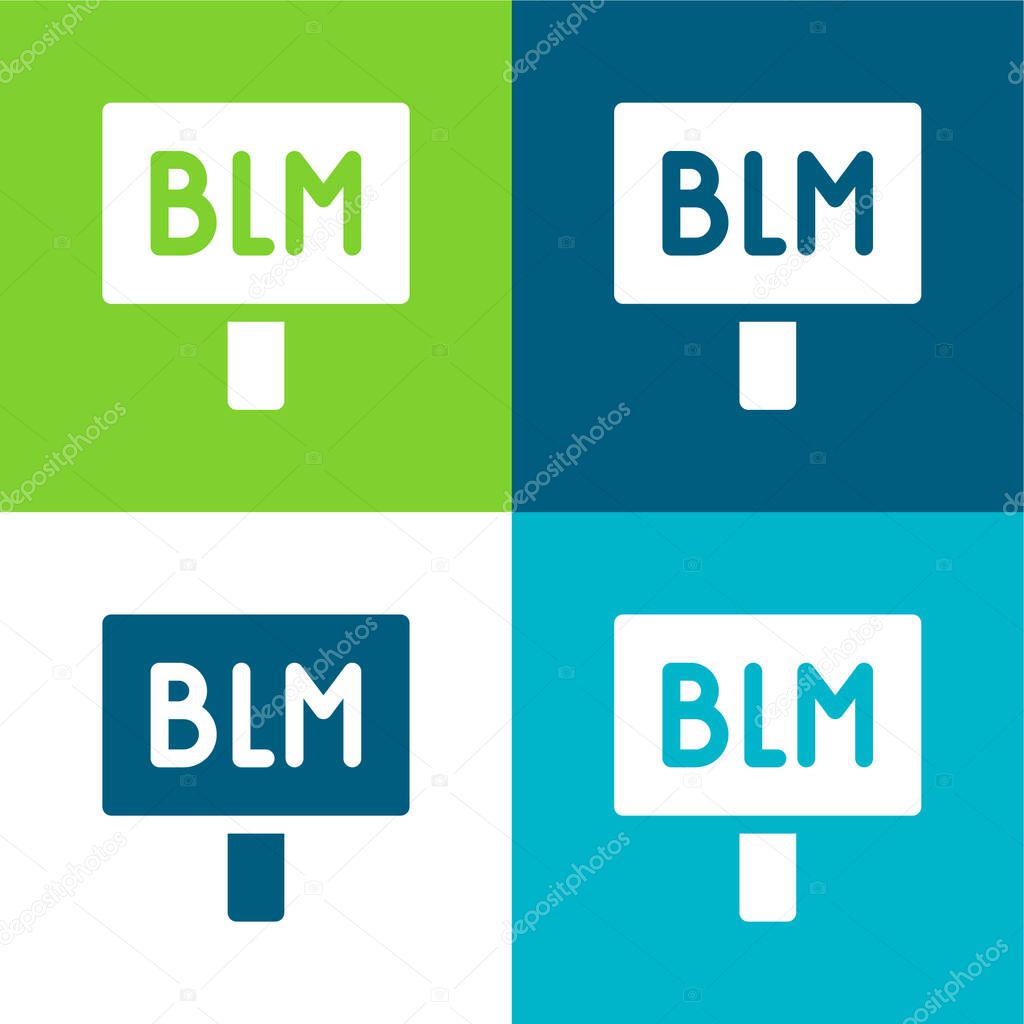 Black Lives Matter Flat four color minimal icon set