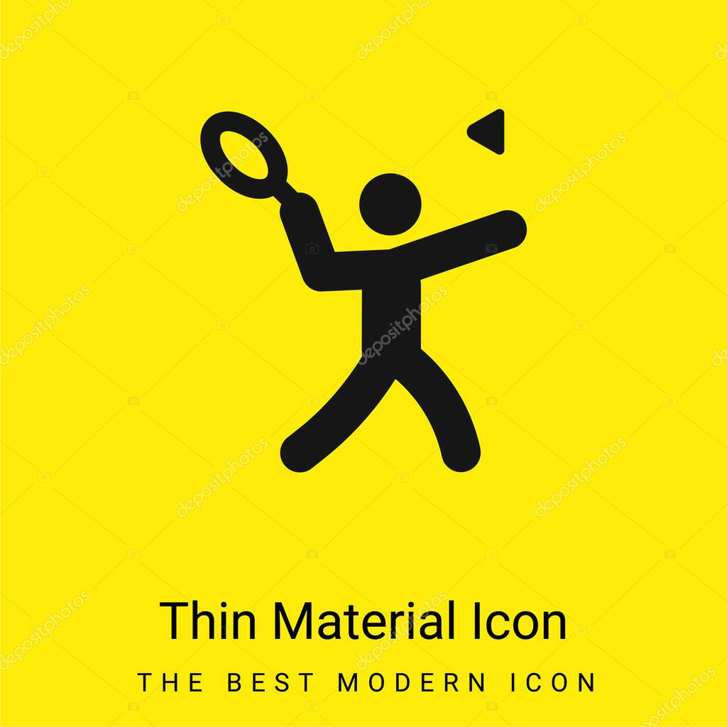 Badminton minimal bright yellow material icon