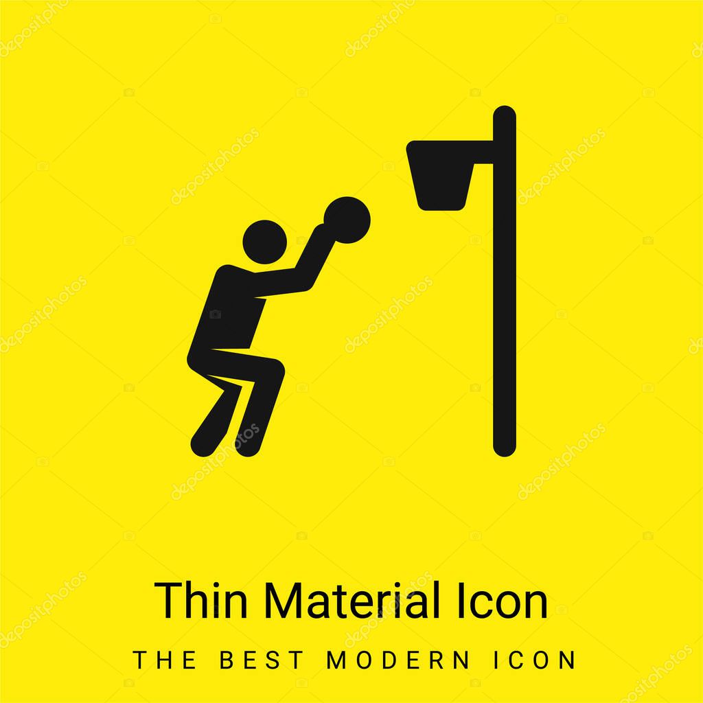 Basketball Player minimal bright yellow material icon