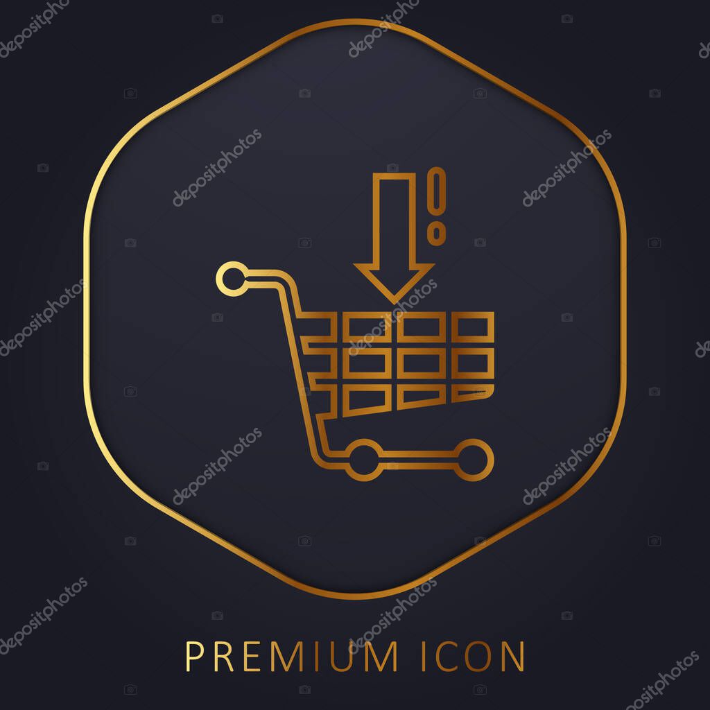 Add To Cart golden line premium logo or icon
