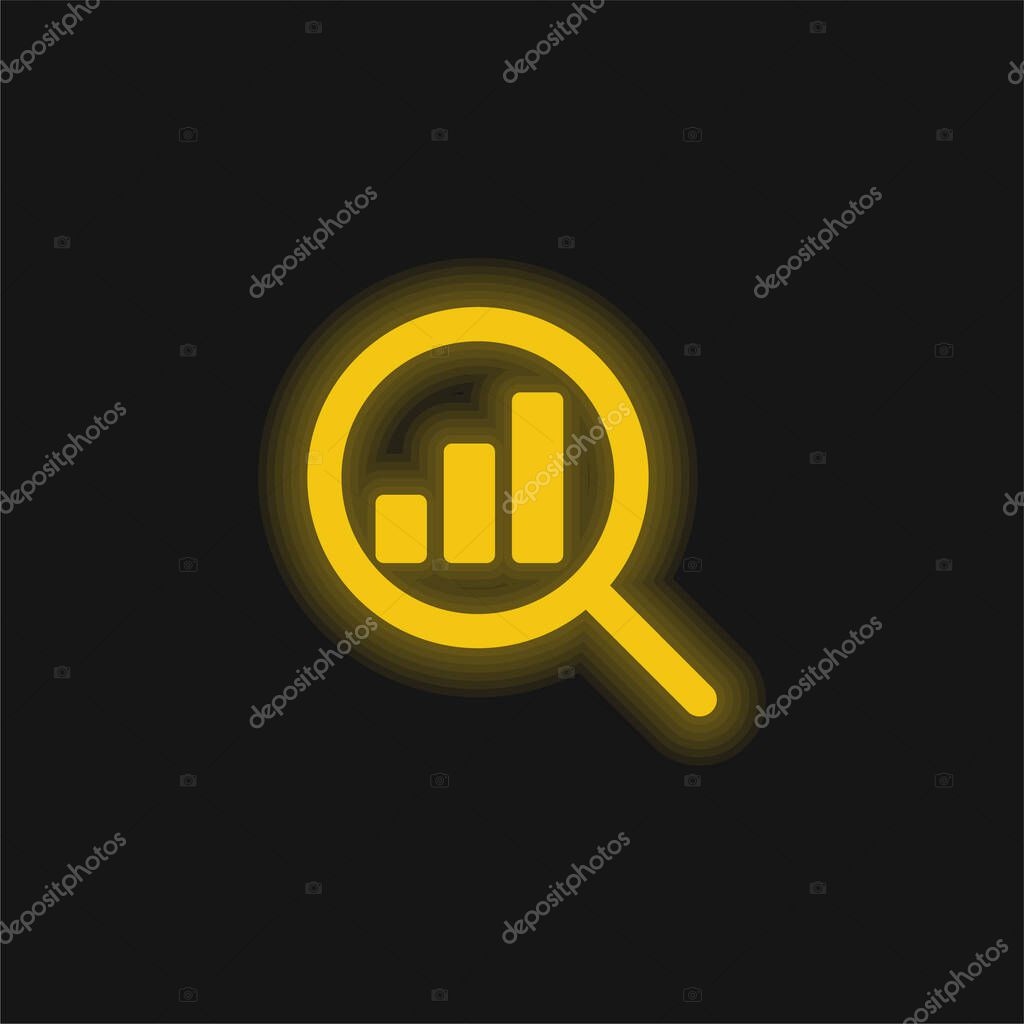 Analytics yellow glowing neon icon