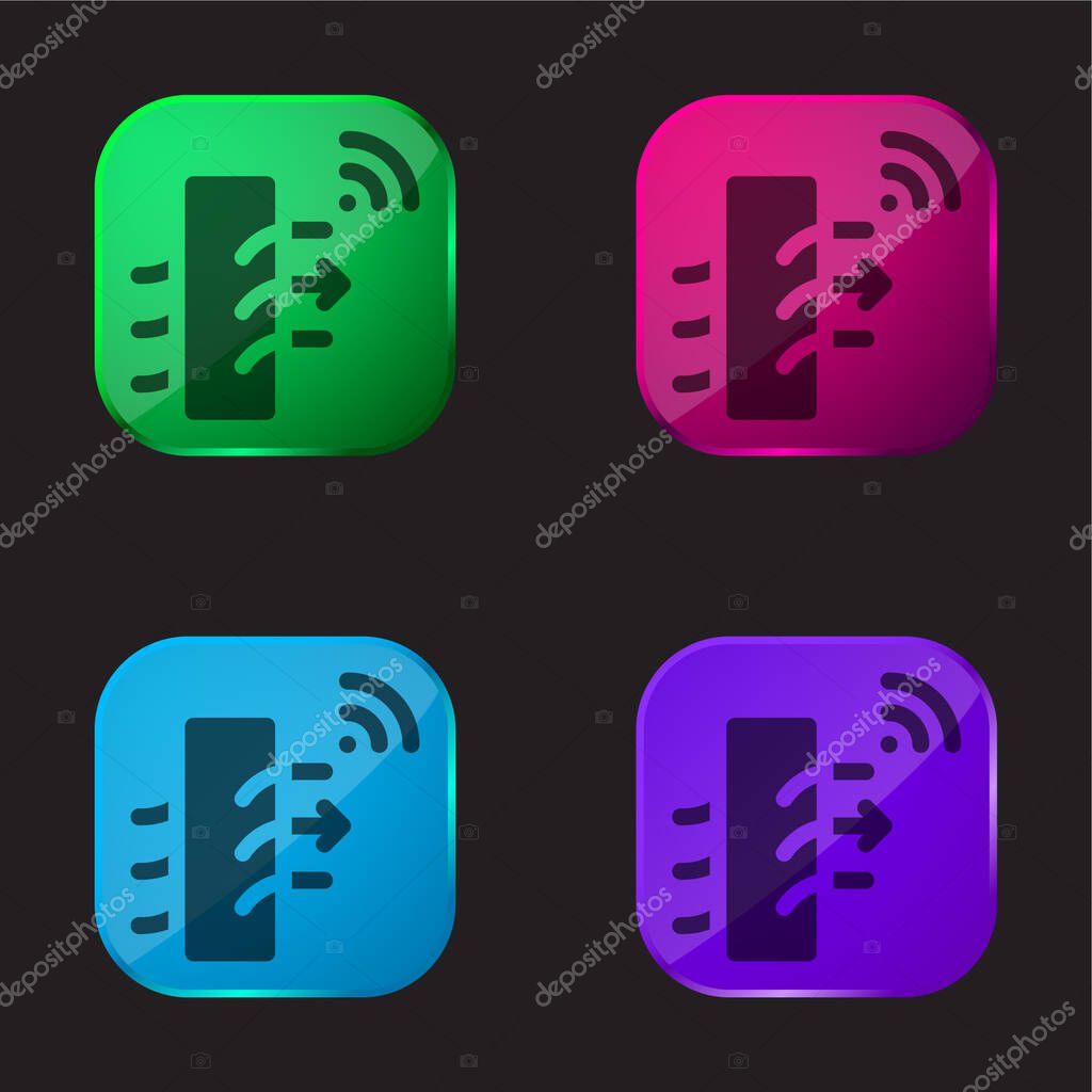 Air Purifier four color glass button icon