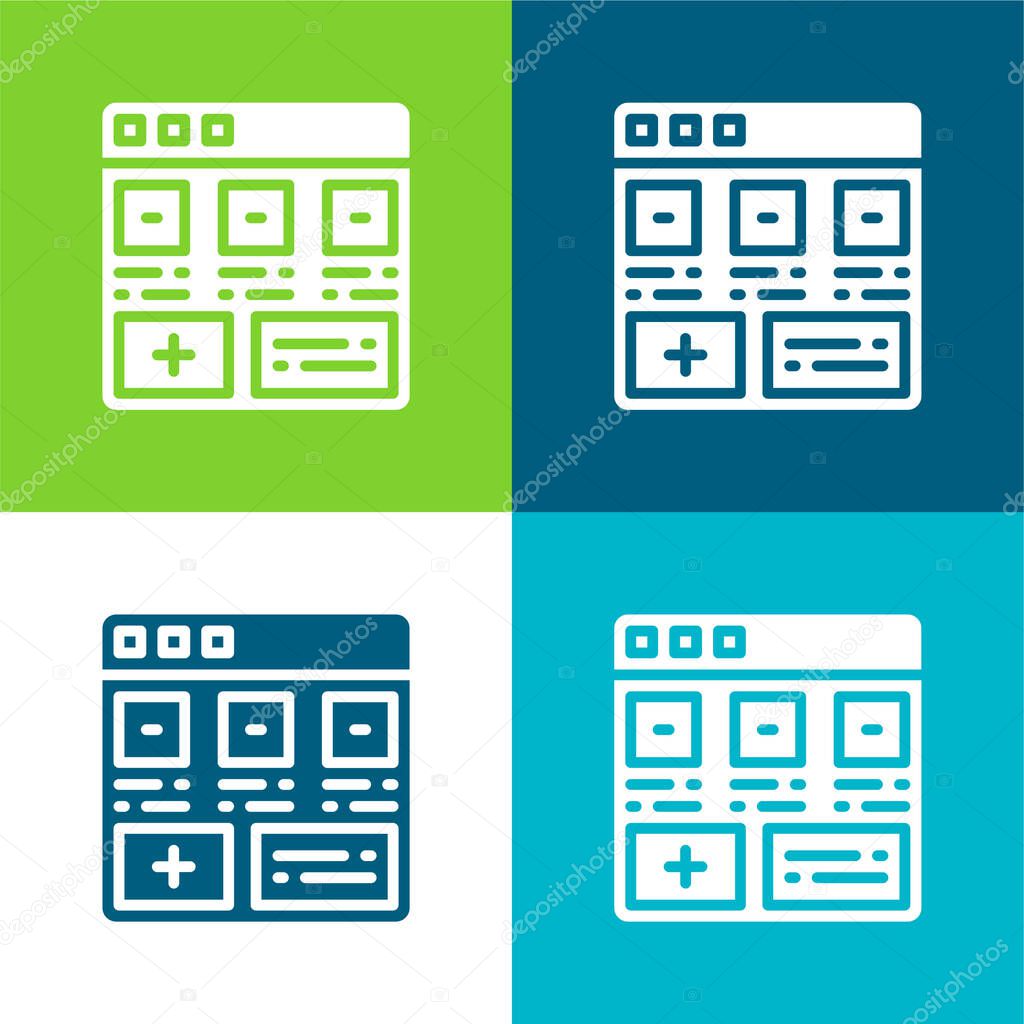 Add Flat four color minimal icon set