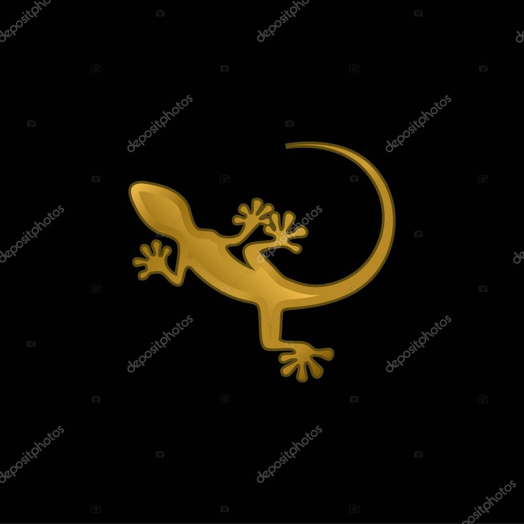Animal gold plated metalic icon or logo vector