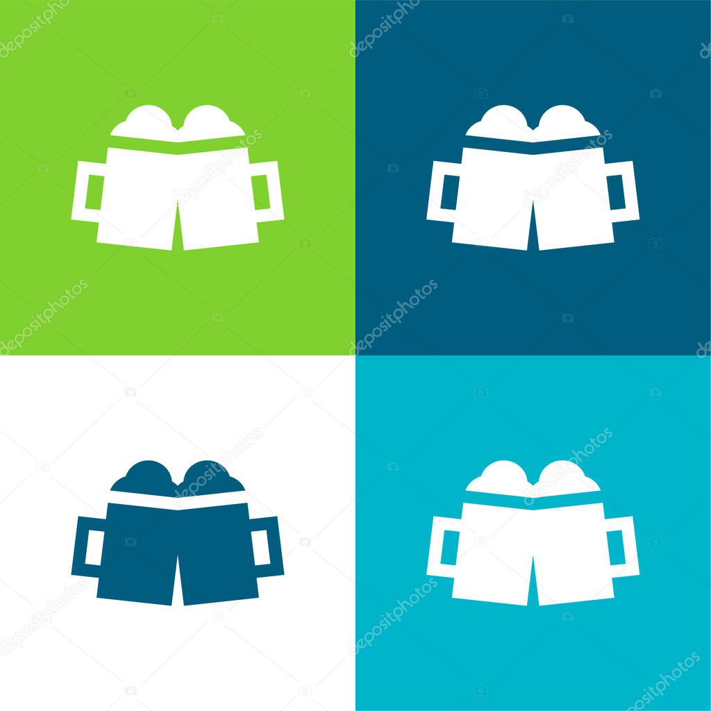Beer Mug Flat four color minimal icon set