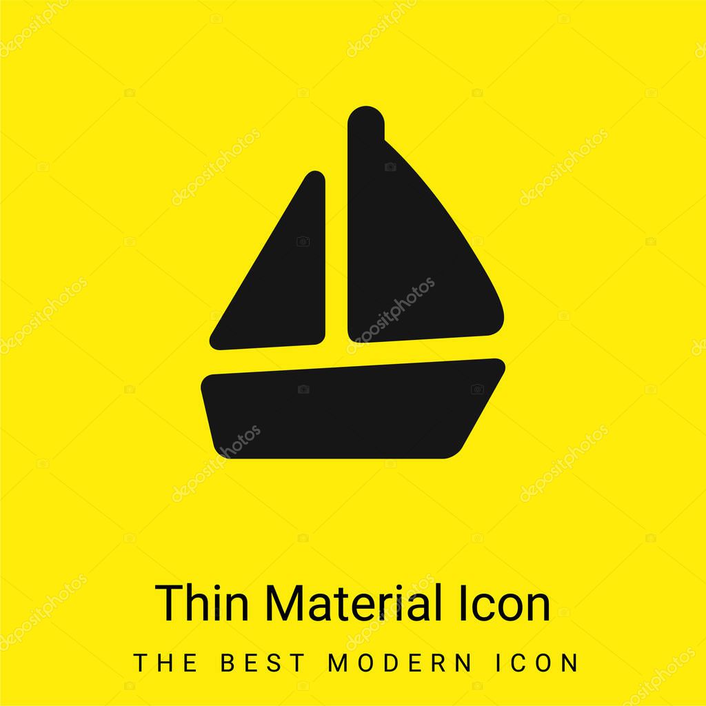 Boat minimal bright yellow material icon