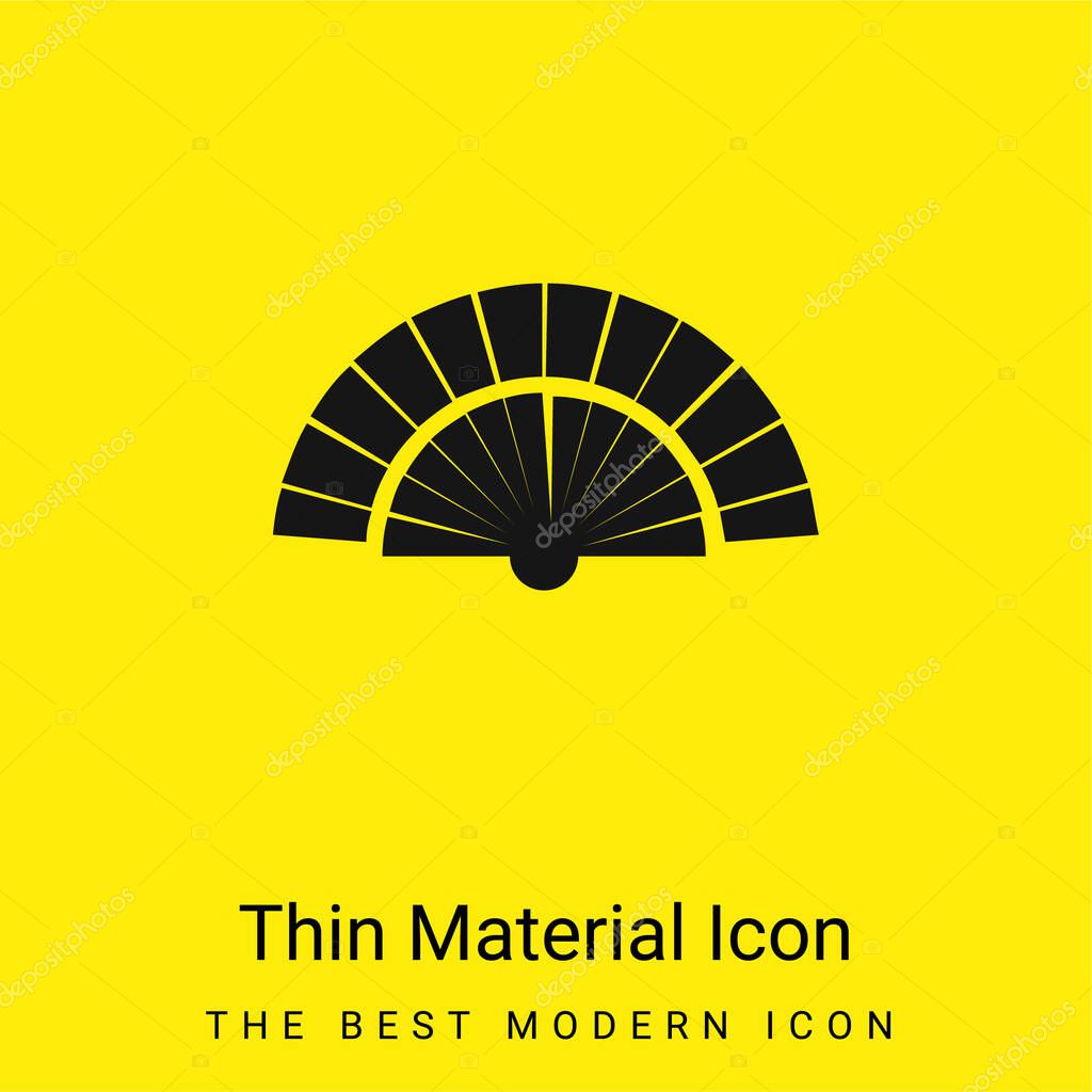Black Flamenco Fan minimal bright yellow material icon