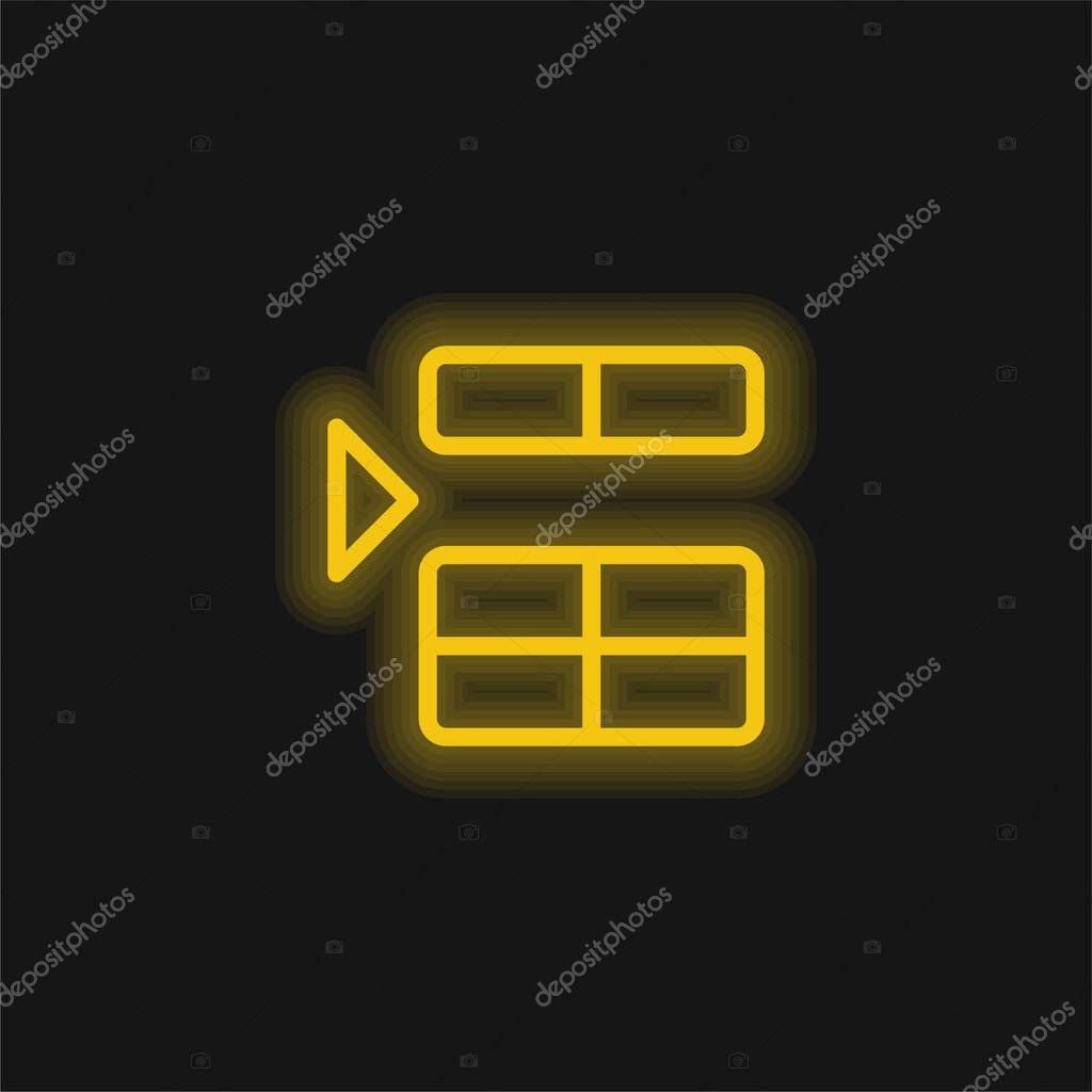 Above yellow glowing neon icon