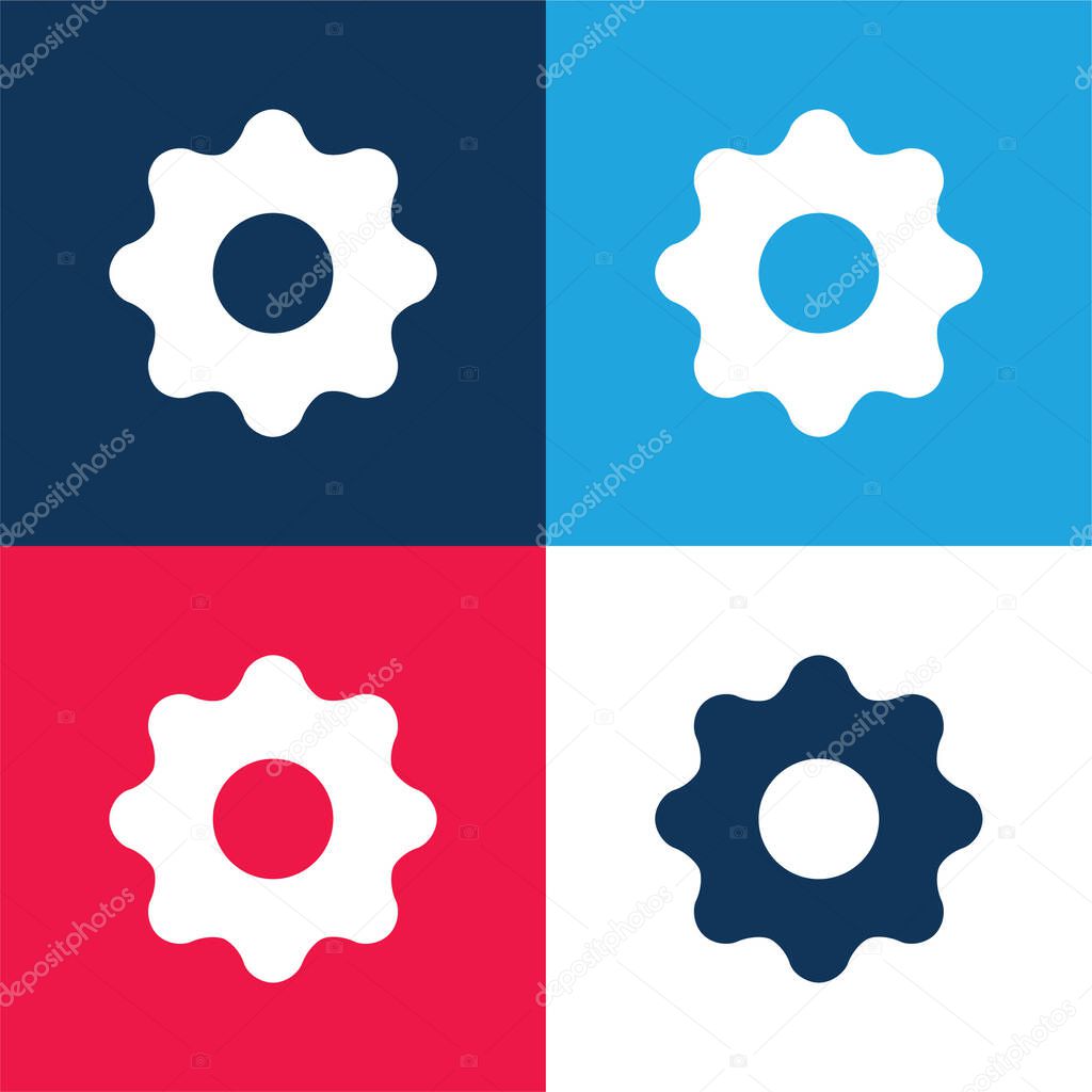 Black Settings Button blue and red four color minimal icon set