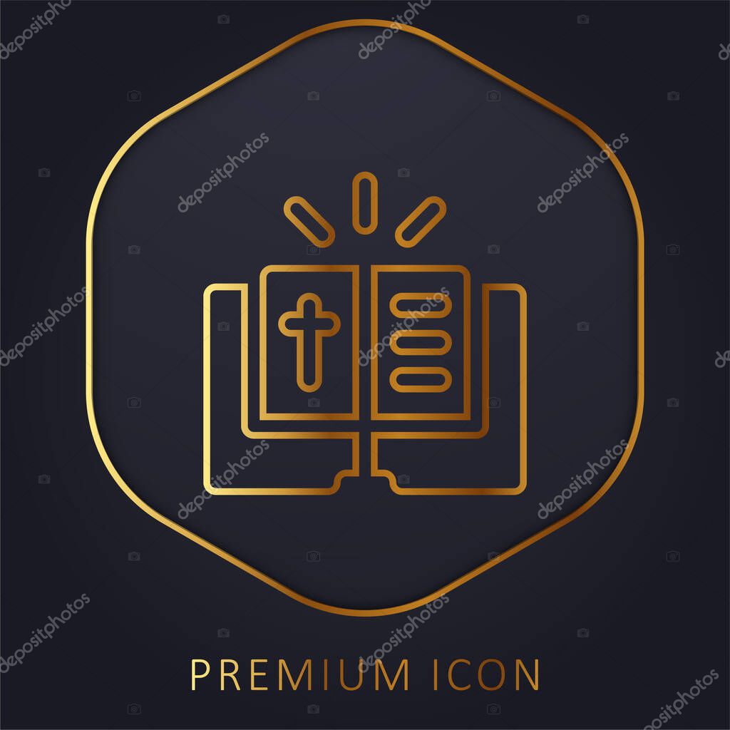 Bible golden line premium logo or icon