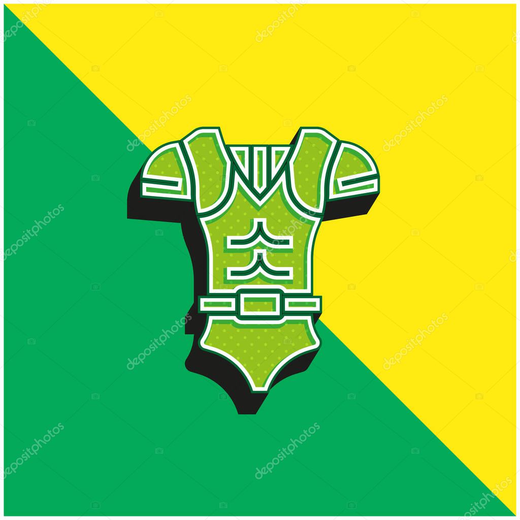 Armor Green and yellow modern 3d vector icon logo