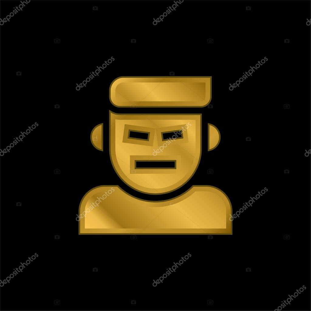 Anger gold plated metalic icon or logo vector
