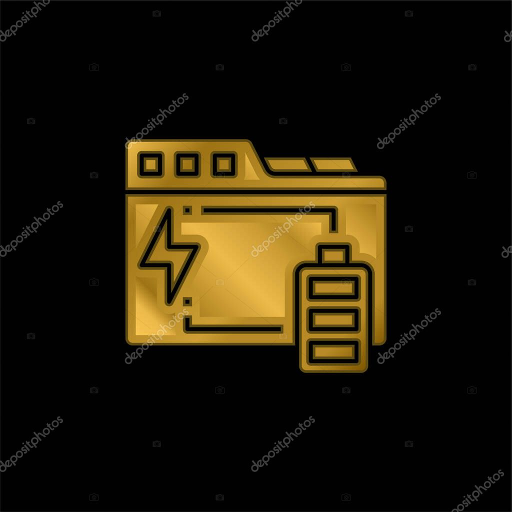 Backup gold plated metalic icon or logo vector